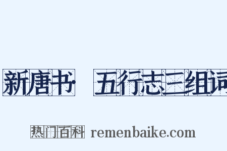 新唐书·五行志三组词是什么意思的图片